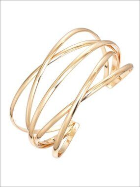 Stainless Steel Multi-Layer Cuff Bracelet Adjustable Open Wire Bangle